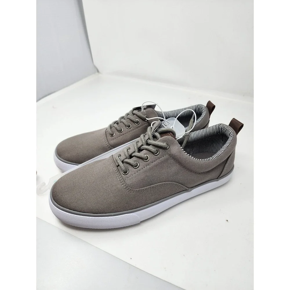 Goodfellow & Co Mens Low Top Lace Up Sneakers Gray Canvas Casual Size 8